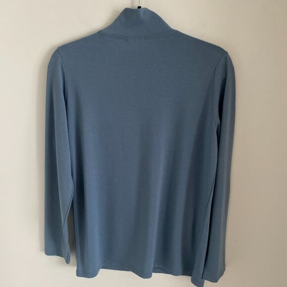 BLACK.B Ultrasoft Knit Mock Neck Long-Sleeve Top Light Sweater Blue - Picture 2 of 4